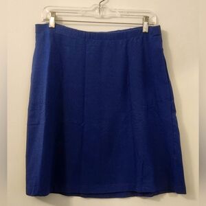 J. Jill Skirt Blue A-Line Knee-Length Cotton for Work